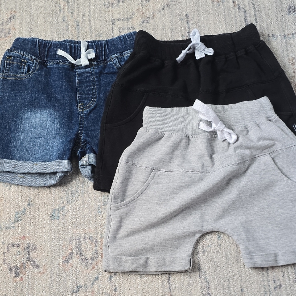 Stylish Kids Denim and Knit Shorts Set